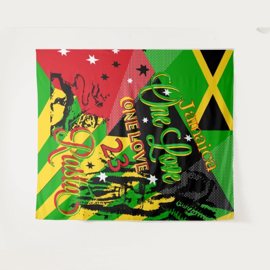 Jamaicaanse Reggae Party Tapestry Wandkleed (Voorkant (horizontaal))
