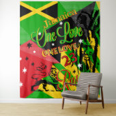 Jamaicaanse Reggae Party Tapestry Wandkleed (In situ)