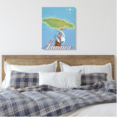 Jamaicaanse reis eiland kaart canvas afdruk (Insitu (Slaapkamer))
