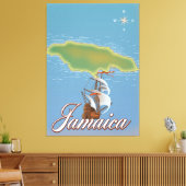 Jamaicaanse reis eiland kaart canvas afdruk (Insitu (Woonkamer))