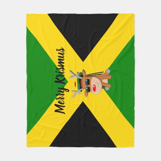 Jamaicaanse rendier kerstdeken fleece deken (Voorkant)