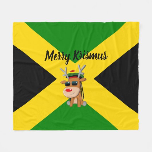 Jamaicaanse rendier kerstdeken fleece deken (Voorkant (Horizontaal))