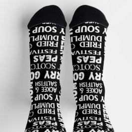 Jamaicaanse Restaurant Chef Black Patterned Sokken