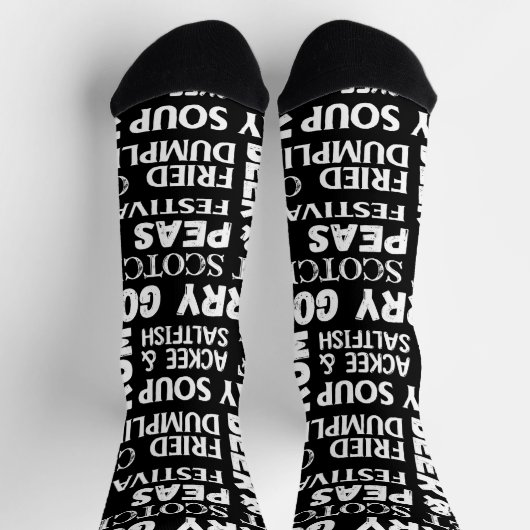 Jamaicaanse Restaurant Chef Black Patterned Sokken (Top)