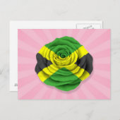 Jamaicaanse Roos Vlag op roze Briefkaart (Voorkant / Achterkant)