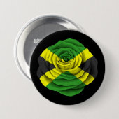 Jamaicaanse Roos Vlag op zwart Ronde Button 7,6 Cm (Voorkant /achterkant)