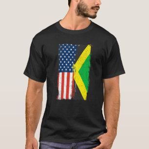 Jamaicaanse Roots Usa Vlag Erfgoed Half Jamaica Am T-shirt