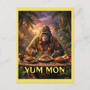Jamaicaanse sasquatch lunch Lekker mon sticker Briefkaart