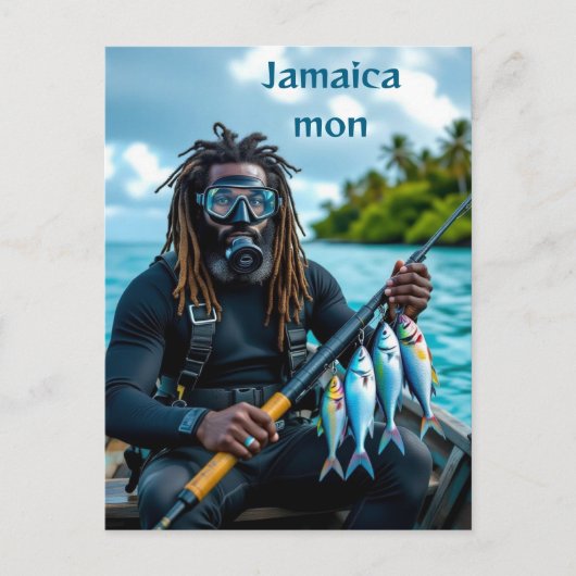 Jamaicaanse speervisser briefkaart (Voorkant)