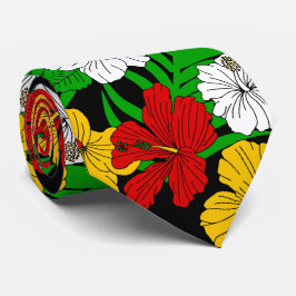 Jamaicaanse strand bruiloft tropische bloemen patr stropdas