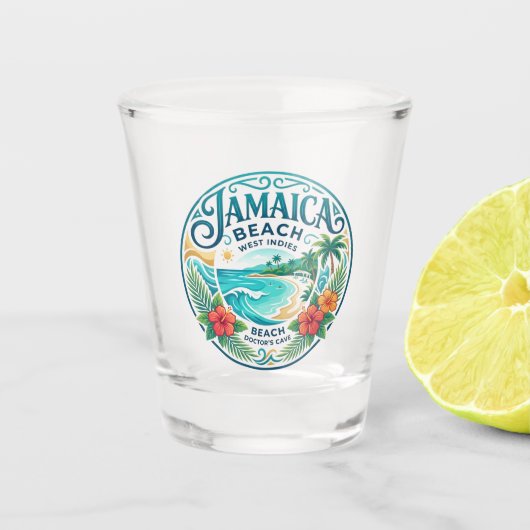 Jamaicaanse strand shot glas (Voorkant)