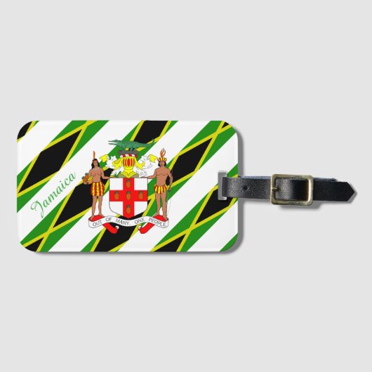 Jamaicaanse strempenvlag bagagelabel (Voorkant (horizontaal))