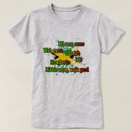 Jamaicaanse uitdrukkingen t-shirt (Design voorkant)