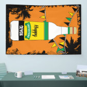 Jamaicaanse verjaardag Happy Earthstrong Rum fles Spandoek (Beurs)