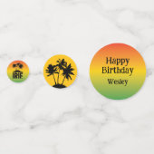 Jamaicaanse verjaardag of bruiloft confetti (Achterkanten)