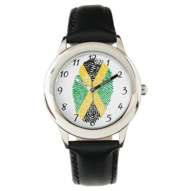 Jamaicaanse vingerafdrukvlag horloge (Voorkant)