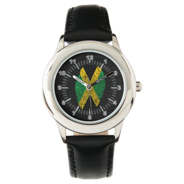 Jamaicaanse vingerafdrukvlag horloge (Voorkant)