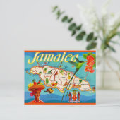 Jamaicaanse vintage kaart ansichtkaart (Staand voorkant)
