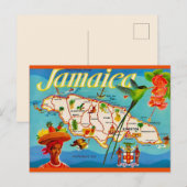 Jamaicaanse vintage kaart ansichtkaart (Voorkant / Achterkant)