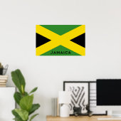 Jamaicaanse vlag aan de rand met Jamaica Word Poster (Thuiskantoor)