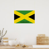 Jamaicaanse vlag aan de rand met Jamaica Word Poster (Keuken)