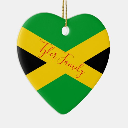 Jamaicaanse vlag| Aangepaste kerstversiering Keramisch Ornament (Rechts)