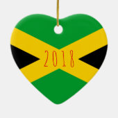 Jamaicaanse vlag| Aangepaste kerstversiering Keramisch Ornament (Achterkant)