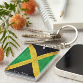 Jamaicaanse vlag - Aangepaste naam Sleutelhanger (Voorkant Rechts)