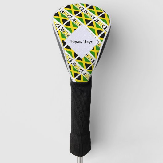 Jamaicaanse vlag betegeld gepersonaliseerd golfheadcover (Voorkant)