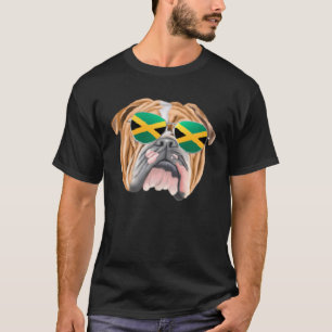 Jamaicaanse vlag Bulldog hond Jamaica Pocket T-shirt