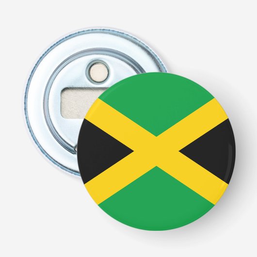 Jamaicaanse Vlag Button Flesopener (Voorkant)