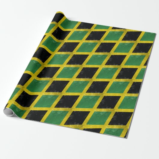 Jamaicaanse vlag cadeaupapier (Uitgerold)