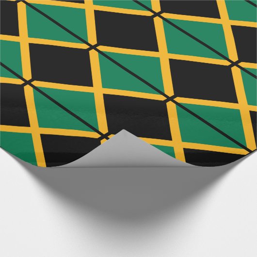 Jamaicaanse vlag cadeaupapier (Hoek)