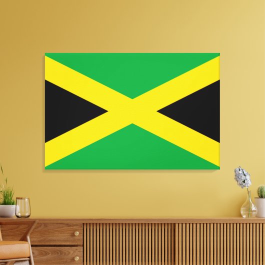 Jamaicaanse vlag canvas afdruk (Insitu (Woonkamer))