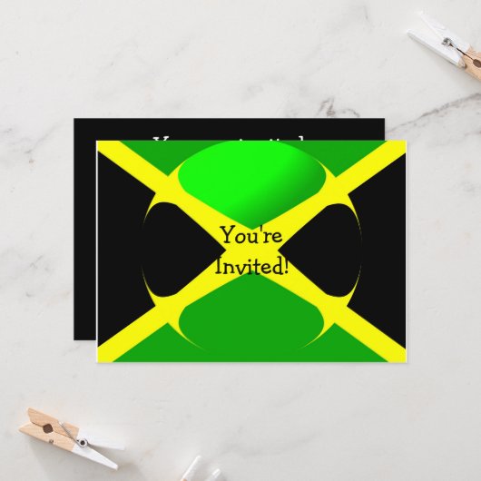 Jamaicaanse vlag elke keer kaart (Voorkant / Achterkant in situ)