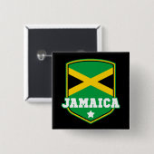 Jamaicaanse vlag Emblem Jamaica Vierkante Button 5,1 Cm (Voorkant /achterkant)