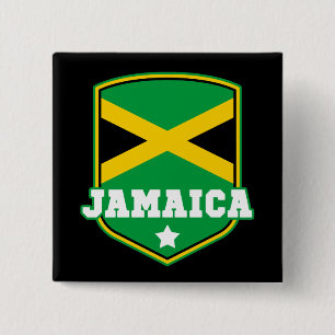 Jamaicaanse vlag Emblem Jamaica Vierkante Button 5,1 Cm