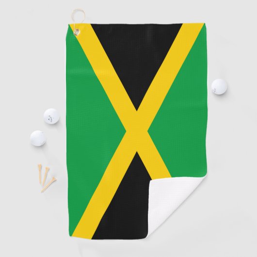 Jamaicaanse vlag en Jamaica golfvakantie/sport Golfhanddoek (Insitu)