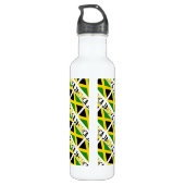 Jamaicaanse vlag en Jamaica Tiled Personalized Waterfles (Achterkant)
