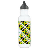 Jamaicaanse vlag en Jamaica Tiled Personalized Waterfles (Rechts)