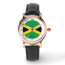 Jamaicaanse vlag en Jamaica trendy mode/design Horloge