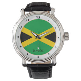 Jamaicaanse vlag en Jamaica trendy mode/design Horloge