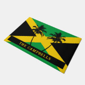 Jamaicaanse vlag familienaam deurmat (Schuin)