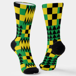 Jamaicaanse vlag Gekleurd geometrisch patroon Sokken