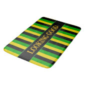 Jamaicaanse vlag gekleurd gestreept badmat (Gekanteld)