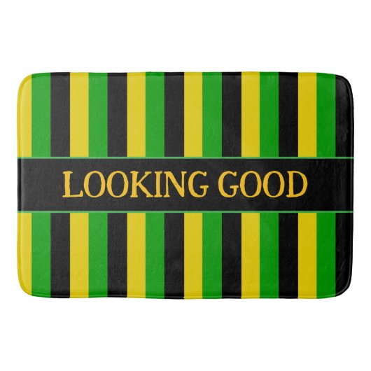 Jamaicaanse vlag gekleurd gestreept badmat (Voorkant)