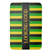 Jamaicaanse vlag gekleurd gestreept badmat (Voorkant Verticaal)