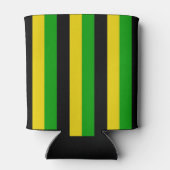 Jamaicaanse vlag gekleurd gestreept monogram bier blikjeskoeler (Achterkant)