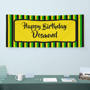 Jamaicaanse vlag gekleurd Happy Birthday Party Spandoek