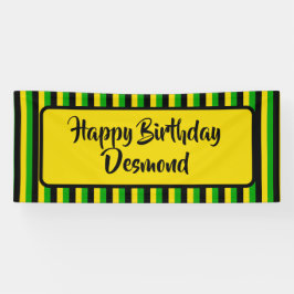 Jamaicaanse vlag gekleurd Happy Birthday Party Spandoek